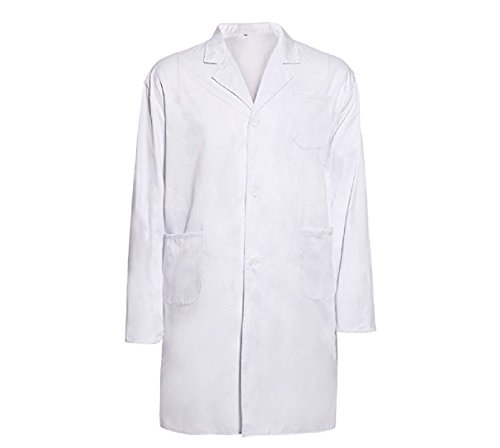 Miya Labormantel Laborkittel Damen Herren Kittel Medizin weiß Arztkittel Berufsbekleidung Arztkittel (L) von Miya