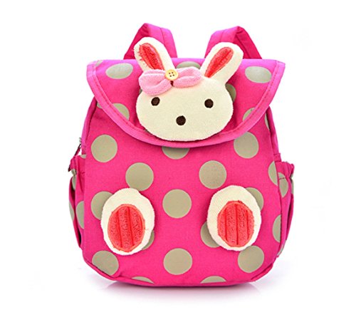 Miya Mini 3D Kindergarten Kind Baby Kind Karikatur Segeltuch Rucksack Schulter Kaninchen im Freien Schoolbags Farbe rot KB007 von Miya