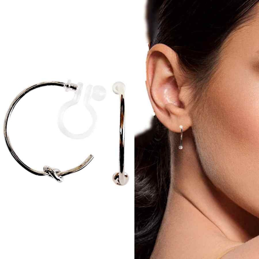 19 Mm Gedrehte Silberne Creolen, Unsichtbar, Unsichtbare Ohrclips/Bequeme, Nicht Durchbohrte Ohrringe/Kleine Ohrclips Mit Knoten 19 Mm Gedrehte Silberne Creolen, Unsichtbar, Unsichtbare Ohrclips/Bequeme, Nicht Durchbohrte Ohrringe/Kleine Ohrclips Mit Knoten von MiyabiGrace