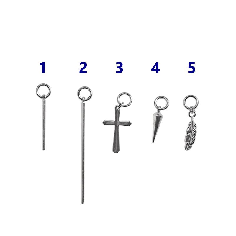 Bequeme Clip On Creolen Herren Silber Ohrclips Fake Ohrringe Stick Spike Cross Feder Unsichtbare Baumeln von MiyabiGrace