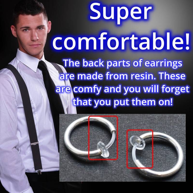 Herren Ohrclips, Gold Spike Ohrclips An Hoop Ohrringe, Nicht Durchbohrte Bts Unsichtbare Ohrringen, K-Pop Clip Ohrringen von MiyabiGrace