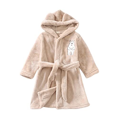 Miyanuby Baby Jungen Mädchen Bademantel Weicher Flanell Langarm Tier Hoodie Morgenmantel Nachtwäsche Homewear für Kinder Baby Jungen Mädchen Geschenk von Miyanuby