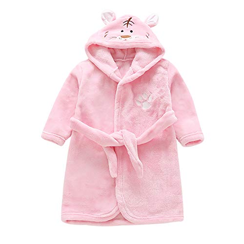 Miyanuby Baby Jungen Mädchen Bademantel Weicher Flanell Langarm Tier Hoodie Morgenmantel Nachtwäsche Homewear für Kinder Baby Jungen Mädchen Geschenk von Miyanuby