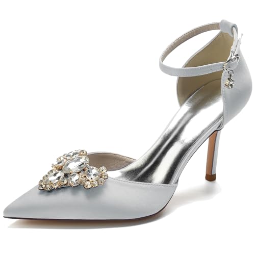 Miyoopark Bequem Damen Hochzeits Schuhe mit Schleifen Prom Abend Pumps J006 Silber 3.4" Absatz EU 39 Miyoopark Bequem Damen Hochzeits Schuhe mit Schleifen Prom Abend Pumps J006 Silber 3.4" Absatz EU 39 von Miyoopark
