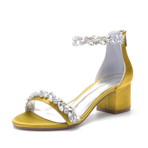 Miyoopark Bling Hochzeits Schuhe fur Damen Offene Abend Sandalen M651 Gelb EU 41 von Miyoopark