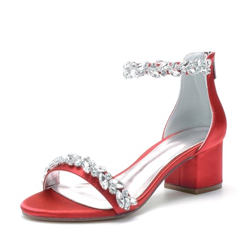Miyoopark Bling Hochzeits Schuhe fur Damen Offene Abend Sandalen M651 Rot EU 37.5 von Miyoopark