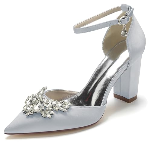 Miyoopark Braut Pumps Schuhe fur Hochzeits Damen Abend Schuhe mit Schleifen J260 Silber 3.4" Absatz EU 38 Miyoopark Braut Pumps Schuhe fur Hochzeits Damen Abend Schuhe mit Schleifen J260 Silber 3.4" Absatz EU 38 von Miyoopark