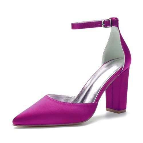 Miyoopark Damen Abend Schuhe Braut Absatzs Fesselriemen Prom Pumps M637 Fuchsia EU 42 von Miyoopark