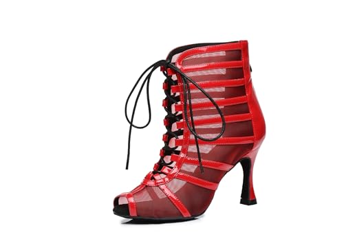Miyoopark Damen Ballroom Tanzschuhe Hoher Absatz Latein Abend Stiefel L447 Rot 9cm Absatz EU 40.5 Miyoopark Damen Ballroom Tanzschuhe Hoher Absatz Latein Abend Stiefel L447 Rot 9cm Absatz EU 40.5 von Miyoopark