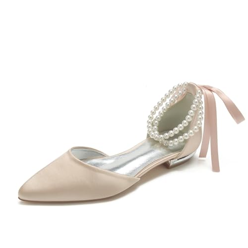 Miyoopark Damen Bequem Abend Schuhe mit Schleif Braut Hochzeits Pumps M671 Champagner EU 41 von Miyoopark