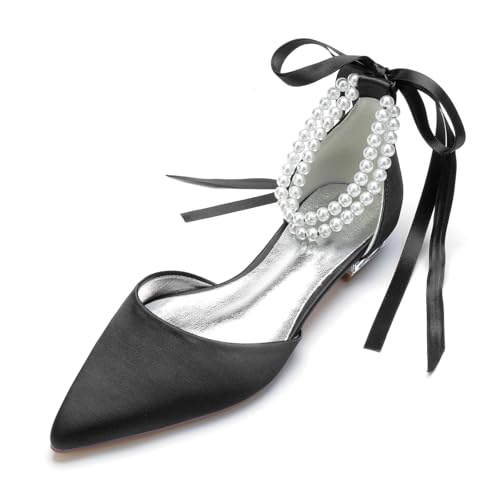 Miyoopark Damen Bequem Abend Schuhe mit Schleif Braut Hochzeits Pumps M671 Schwarz EU 40 von Miyoopark