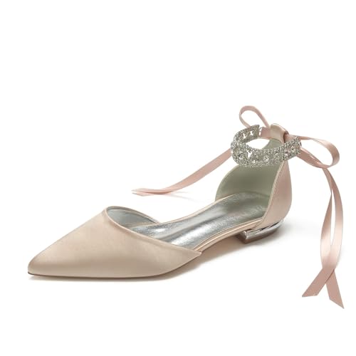 Miyoopark Damen Bequem Abend Schuhe mit Schleif Braut Hochzeits Pumps M672 Champagner EU 37.5 von Miyoopark