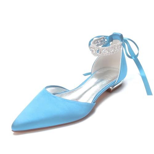 Miyoopark Damen Bequem Abend Schuhe mit Schleif Braut Hochzeits Pumps M672 Himmelblau EU 37 von Miyoopark