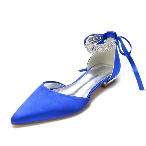 Miyoopark Damen Bequem Abend Schuhe mit Schleif Braut Hochzeits Pumps M672 Königsblau EU 41 von Miyoopark