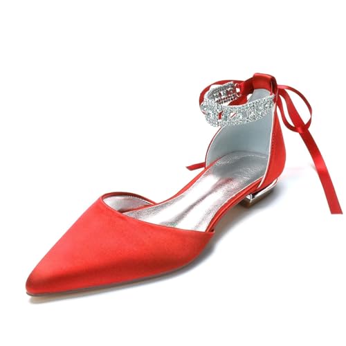 Miyoopark Damen Bequem Abend Schuhe mit Schleif Braut Hochzeits Pumps M672 Rot EU 41.5 von Miyoopark