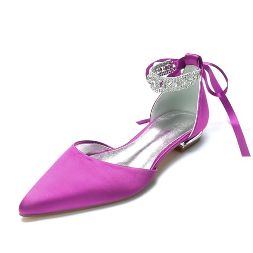 Miyoopark Damen Bequem Abend Schuhe mit Schleif Braut Hochzeits Pumps M672 Violett EU 40 von Miyoopark