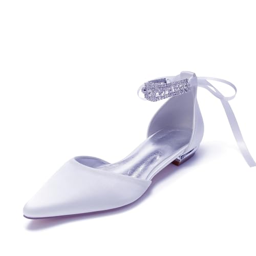 Miyoopark Damen Bequem Abend Schuhe mit Schleif Braut Hochzeits Pumps M672 Weiß EU 40 von Miyoopark