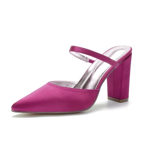 Miyoopark Damen Bequem Braut Schuhe Schlüpfen Abend Pantoletten M632 Fuchsia EU 37 von Miyoopark