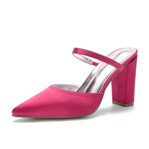 Miyoopark Damen Bequem Braut Schuhe Schlüpfen Abend Pantoletten M632 Rosa EU 37.5 von Miyoopark