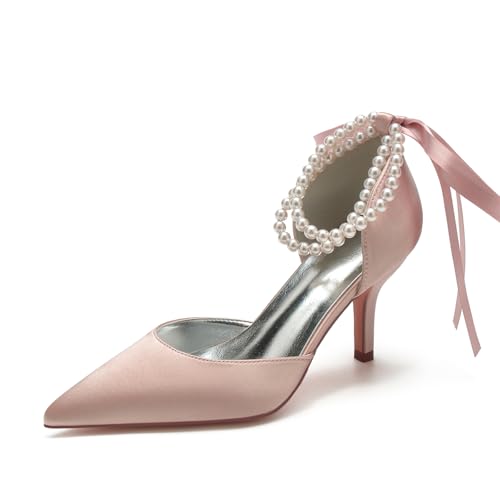 Miyoopark Damen Bequem Hochzeit Schuhe Geschlossene Abend Pumps M647 Altrosa EU 36.5 von Miyoopark