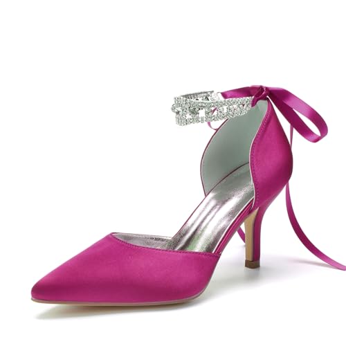 Miyoopark Damen Bequem Hochzeit Schuhe Geschlossene Abend Pumps M649 Fuchsia EU 37 von Miyoopark