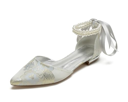 Miyoopark Damen Bequem Hochzeits Flache mit Ketten Abend Pumps Schuhe M730 Pearls Chain Silver EU 36.5 Miyoopark Damen Bequem Hochzeits Flache mit Ketten Abend Pumps Schuhe M730 Pearls Chain Silver EU 36.5 von Miyoopark