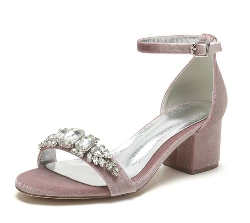 Miyoopark Damen Blockabsatz Hochzeits Sandalen Ketten Abend Schuhe M685 Pink EU 42.5 von Miyoopark