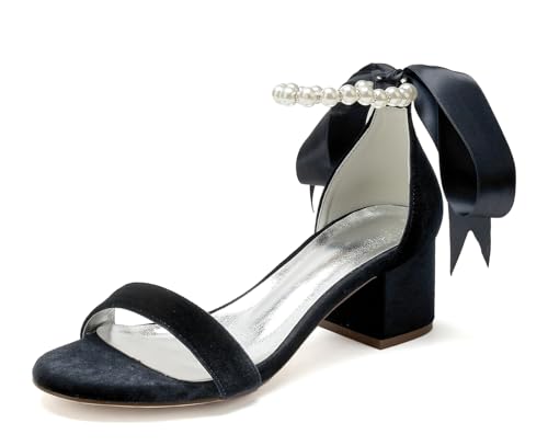 Miyoopark Damen Blockabsatz Hochzeits Sandalen Ketten Abend Schuhe M686 Schwarz EU 39.5 von Miyoopark