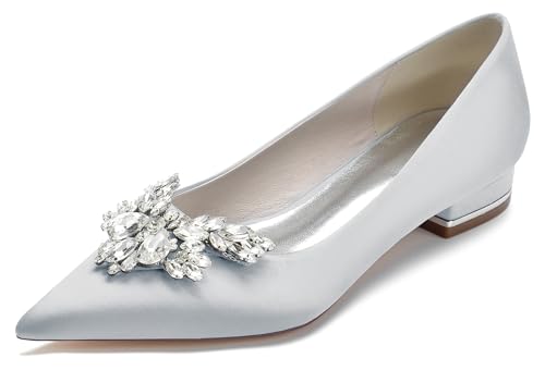 Miyoopark Damen Blockabsatz Hochzeits Schuhe mit Schleifen Abend Pumps J108 Silber 1" Absatz EU 38 Miyoopark Damen Blockabsatz Hochzeits Schuhe mit Schleifen Abend Pumps J108 Silber 1" Absatz EU 38 von Miyoopark