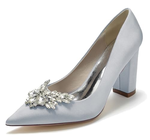 Miyoopark Damen Blockabsatz Hochzeits Schuhe mit Schleifen Abend Pumps J255 Silber 3.4" Absatz EU 39 Miyoopark Damen Blockabsatz Hochzeits Schuhe mit Schleifen Abend Pumps J255 Silber 3.4" Absatz EU 39 von Miyoopark