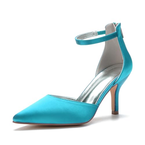 Miyoopark Damen Elegant Formal Schuhe Festkörper Hochzeits Pumps M644 Blau Grun EU 35.5 von Miyoopark