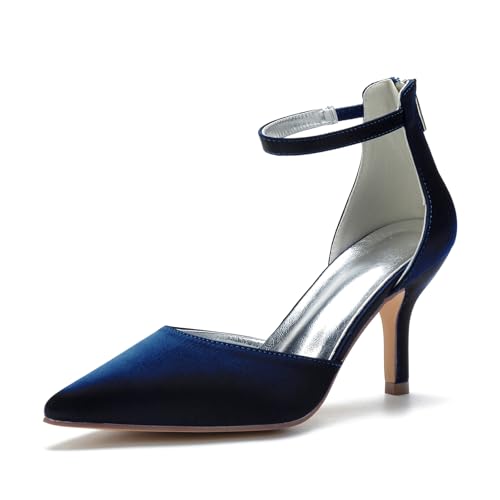 Miyoopark Damen Elegant Formal Schuhe Festkörper Hochzeits Pumps M644 Dunkelblau EU 39 von Miyoopark