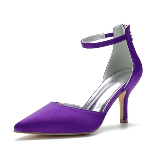 Miyoopark Damen Elegant Formal Schuhe Festkörper Hochzeits Pumps M644 Dunkelviolett EU 42.5 von Miyoopark