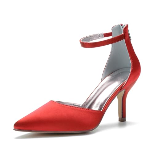 Miyoopark Damen Elegant Formal Schuhe Festkörper Hochzeits Pumps M644 Rot EU 41.5 von Miyoopark