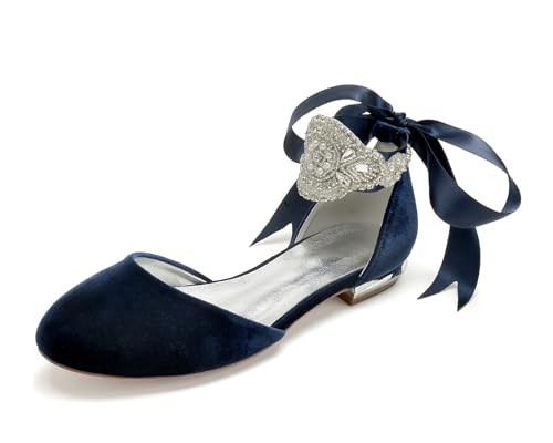 Miyoopark Damen Elegant Hochzeits Flache Schuhe mit Ketten Abend Pumps M704 Round Toe Dark Blue EU 38 Miyoopark Damen Elegant Hochzeits Flache Schuhe mit Ketten Abend Pumps M704 Round Toe Dark Blue EU 38 von Miyoopark