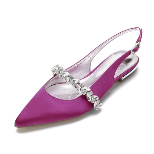 Miyoopark Damen Hochzeits Flache Schuhe Slingback Abend Pumps M669 Fuchsia EU 42.5 von Miyoopark