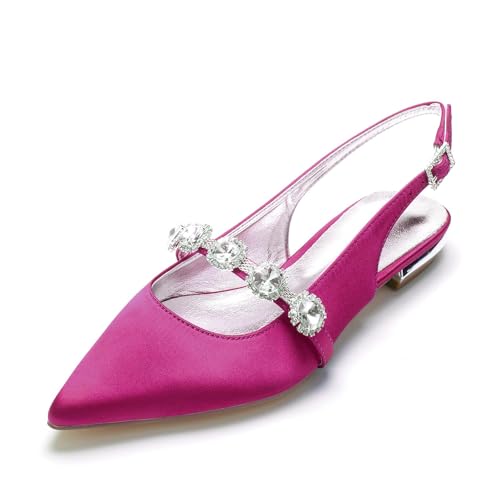 Miyoopark Damen Hochzeits Flache Schuhe Slingback Abend Pumps M670 Fuchsia EU 40 von Miyoopark