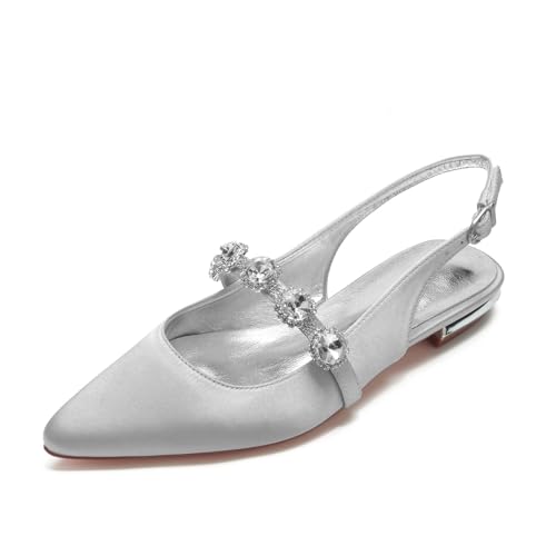 Miyoopark Damen Hochzeits Flache Schuhe Slingback Abend Pumps M670 Silber EU 41 Miyoopark Damen Hochzeits Flache Schuhe Slingback Abend Pumps M670 Silber EU 41 von Miyoopark