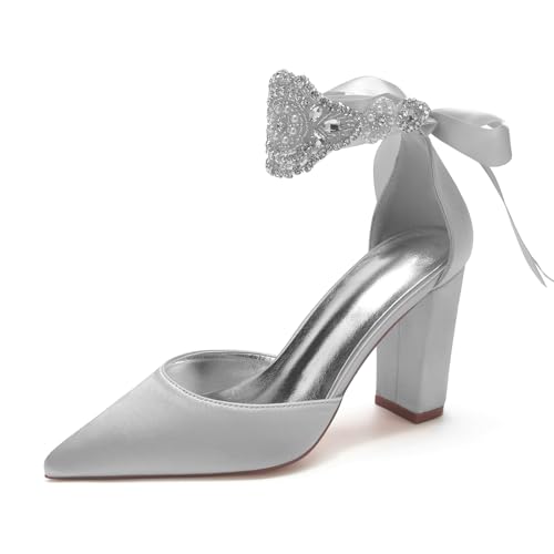 Miyoopark Damen Hochzeits Pumps Schuhe mit Schleif Abendschuhe M639 Silber EU 39.5 Miyoopark Damen Hochzeits Pumps Schuhe mit Schleif Abendschuhe M639 Silber EU 39.5 von Miyoopark
