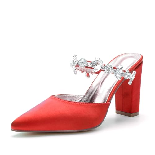 Miyoopark Damen Hochzeits Sandalen Blockabsatz Prom Pantoletten Schuhe M636 Rot EU 37.5 Miyoopark Damen Hochzeits Sandalen Blockabsatz Prom Pantoletten Schuhe M636 Rot EU 37.5 von Miyoopark