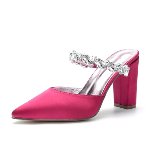 Miyoopark Damen Hochzeits Sandalen Rückenfrei Abend Pantoletten Schuhe M633 Rosa EU 40.5 von Miyoopark