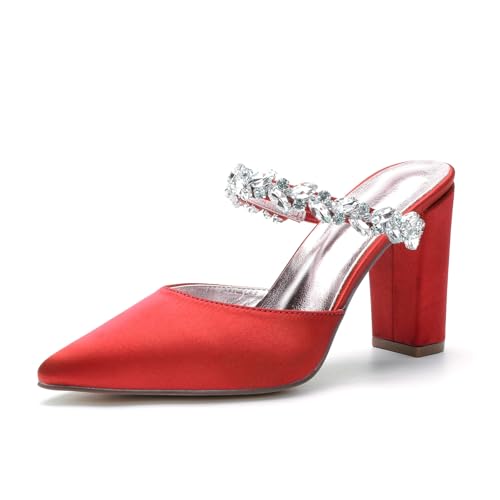 Miyoopark Damen Hochzeits Sandalen Rückenfrei Abend Pantoletten Schuhe M633 Rot EU 42.5 Miyoopark Damen Hochzeits Sandalen Rückenfrei Abend Pantoletten Schuhe M633 Rot EU 42.5 von Miyoopark