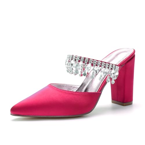 Miyoopark Damen Hochzeits Sandalen Rückenfrei Abend Pantoletten Schuhe M634 Rosa EU 35.5 von Miyoopark