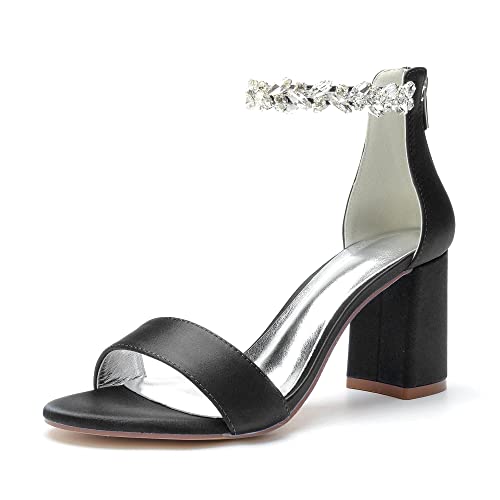 Miyoopark Damen Hoher Absatz Hochzeits Schuhe Fesselriemen Abend Sandalen M659 Schwarz EU 37.5 von Miyoopark