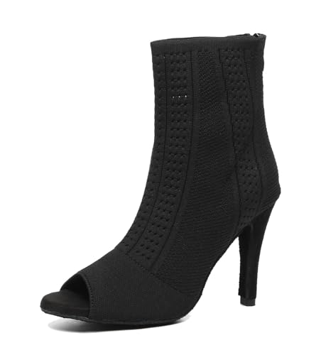 Miyoopark Damen Latein Tanz Schuhe Offene Abend Party Stiefel Sandalen C010 Schwarz 9.8cm Absatz EU 41 von Miyoopark