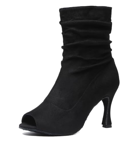 Miyoopark Damen Latein Tanz Schuhe Offene Abend Party Stiefel Sandalen L498 Schwarz 9cm Absatz EU 38 von Miyoopark