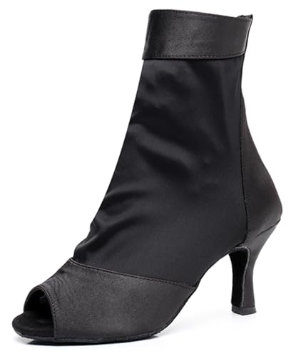 Miyoopark Damen Latein Tanz Schuhe Offene Abend Party Stiefel Sandalen X3205 Schwarz 7.5cm Absatz EU 35 von Miyoopark