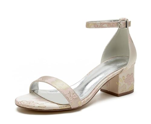 Miyoopark Damen Niedriger Absatz Hochzeits Schuhe Abend Sandalen M717 Plain Pink EU 41.5 von Miyoopark