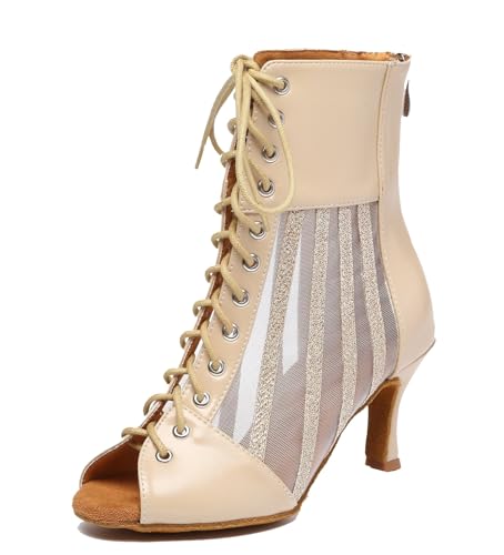 Miyoopark Damen Salsa Latein Tanzschuhe mit Absatz Abend Tanzstiefel Prom Schuhe L572 Elfenbein 7.5cm Absatz EU 43.5 Miyoopark Damen Salsa Latein Tanzschuhe mit Absatz Abend Tanzstiefel Prom Schuhe L572 Elfenbein 7.5cm Absatz EU 43.5 von Miyoopark