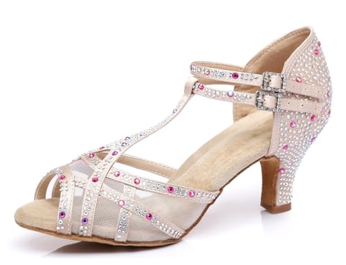 Miyoopark Damen Tango Salsa Tanzschuhe Glitzer Hochzeit Abend Sandalen Schuhe L372 Nackt 6cm Absatz EU 35 von Miyoopark